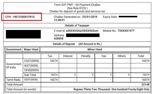 How to find cpin in gst challan in pdf expain on dhimanp learn gst challan