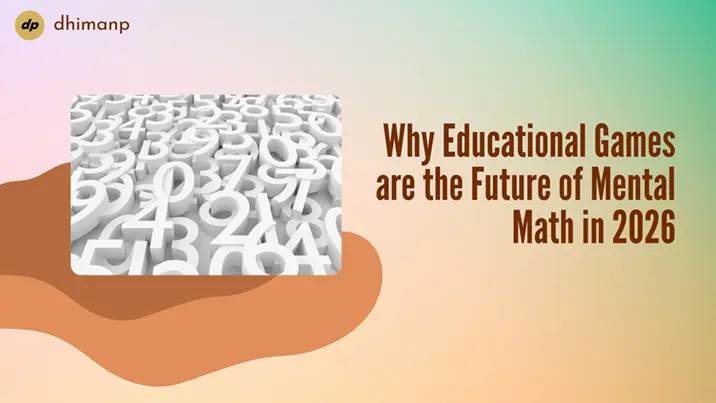 Glowing digital brain and mobile devices displaying math games for mental math training, Level Up Your Brain.