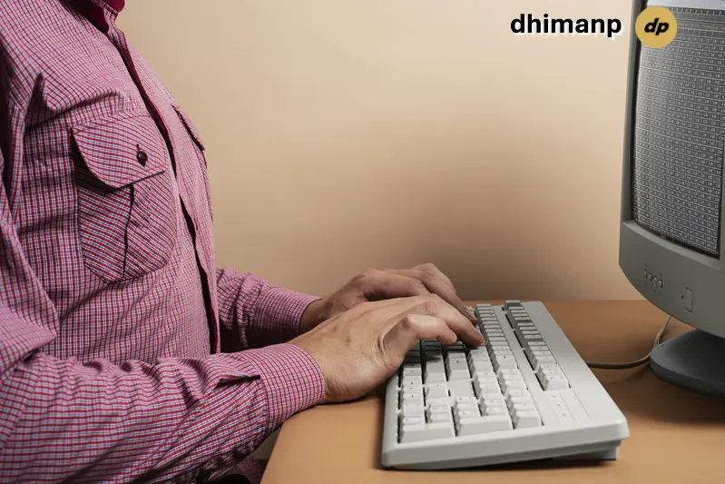 A professional, dark-themed blog thumbnail for dhimanp featuring a minimalist keyboard graphic and bold typography that reads 'HOW TO TEST YOUR KEYBOARD ONLINE'. It highlights the 900% surge in search demand for keyboard diagnostic tools.